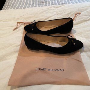 Stuart Weitzman black velvet ballerina flats, 7.5, worn once